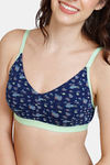 Zivame Hand Drawn Double Layered Non Wired 3/4Th Coverage T-Shirt Bra - Medieval Blue — thumbnail 5